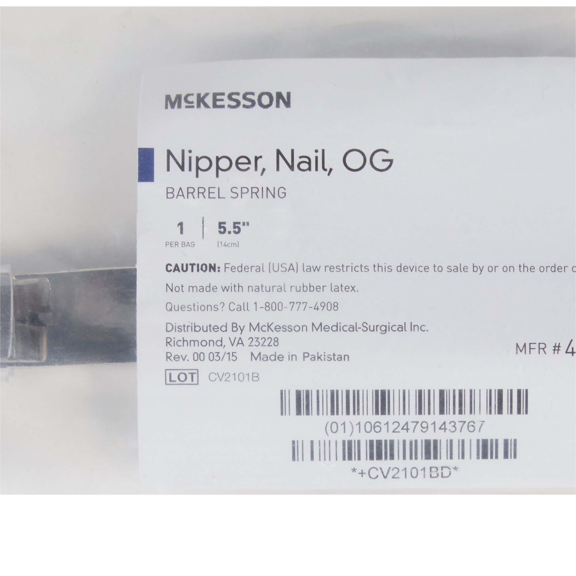 McKesson Nail Nipper, Concave Jaw, 5.5 Inches - Image 5
