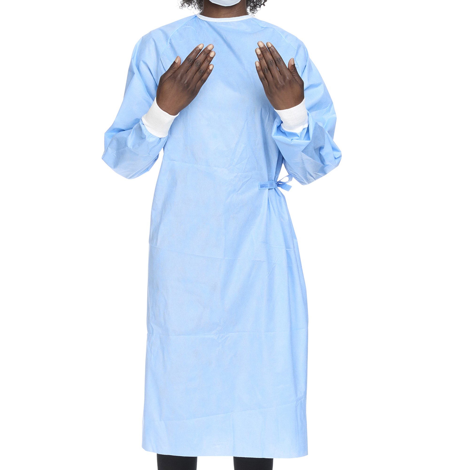 Halyard Basics Nonreinforced Surgical Gown with Towel, Large, Blue