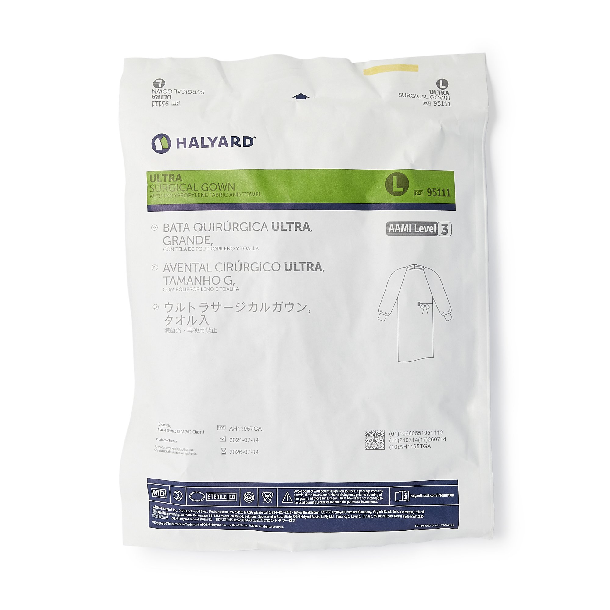 Halyard Ultra Nonreinforced Surgical Gown with Towel, Large - Image 4