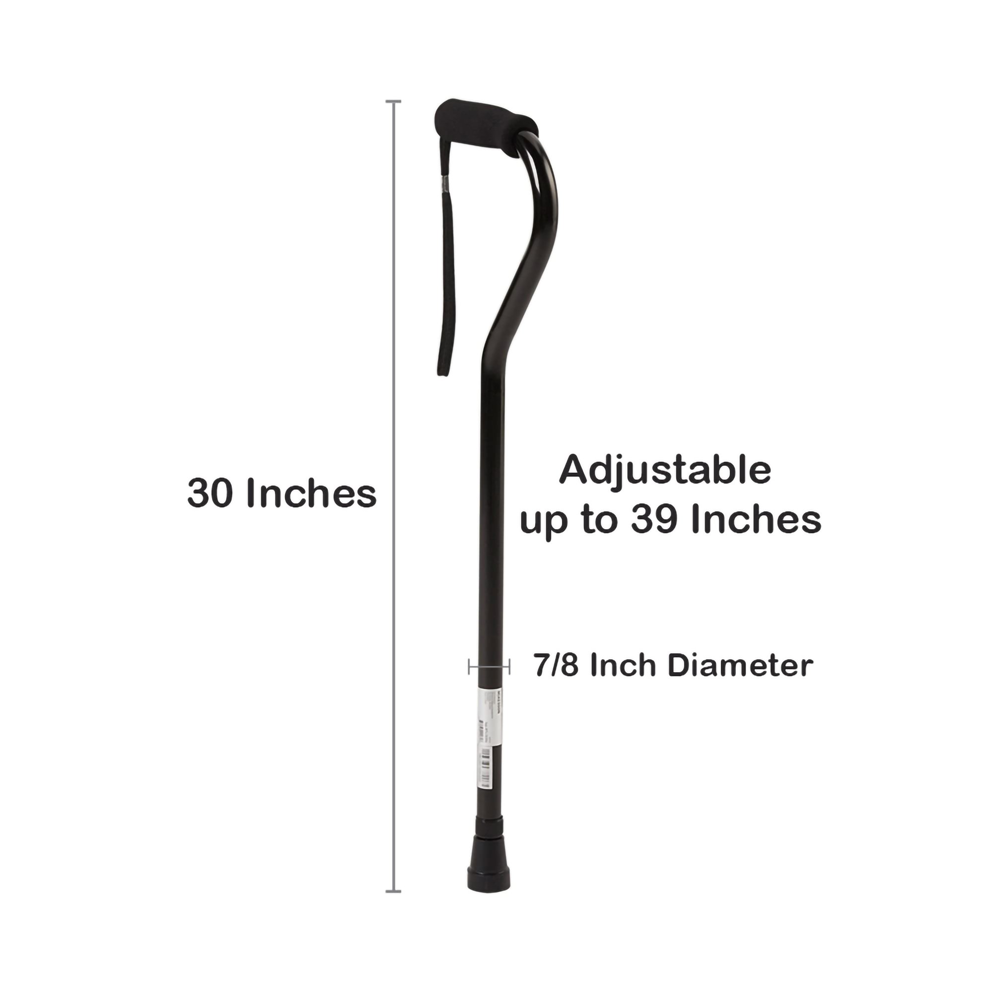 McKesson Black Aluminum Offset Cane, 30 - 39 Inch Height - Image 4