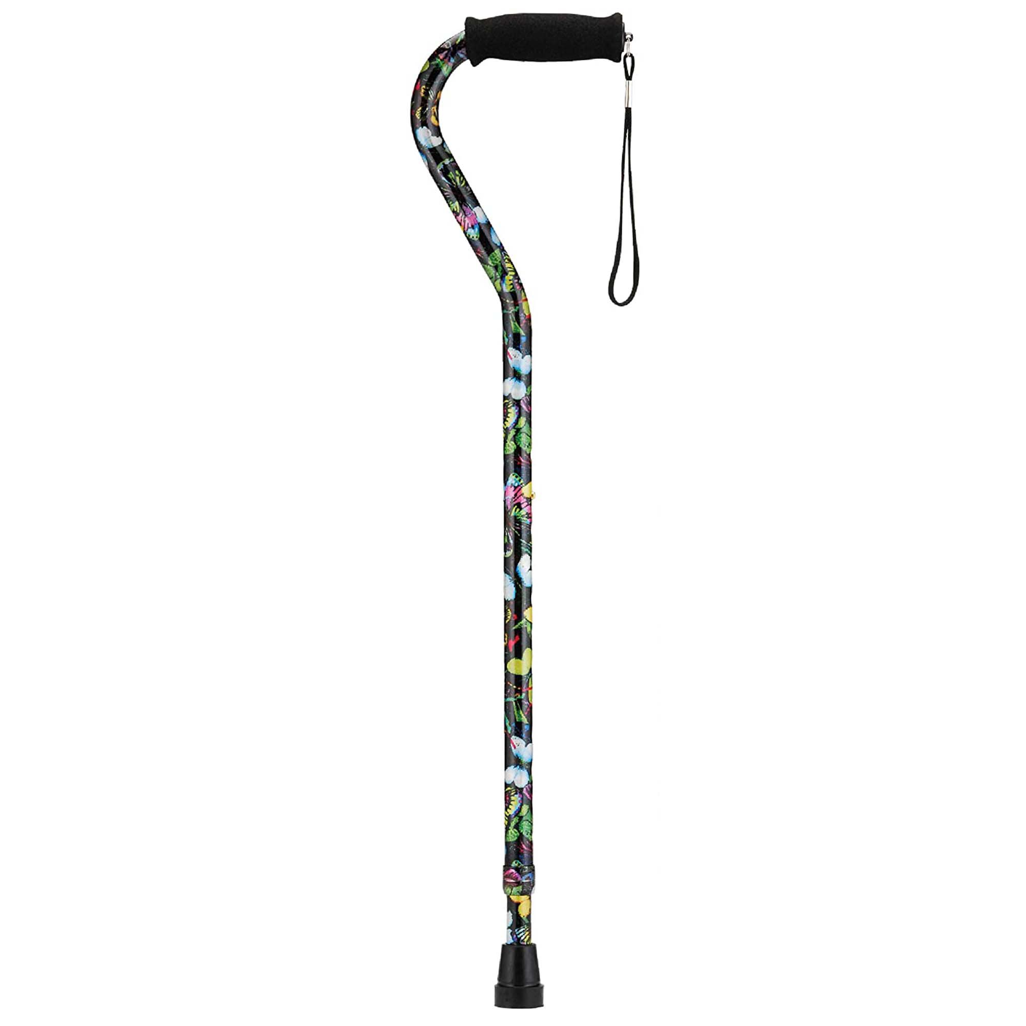 Nova Butterflies Print Offset Cane, 30 - 39 Inch Height