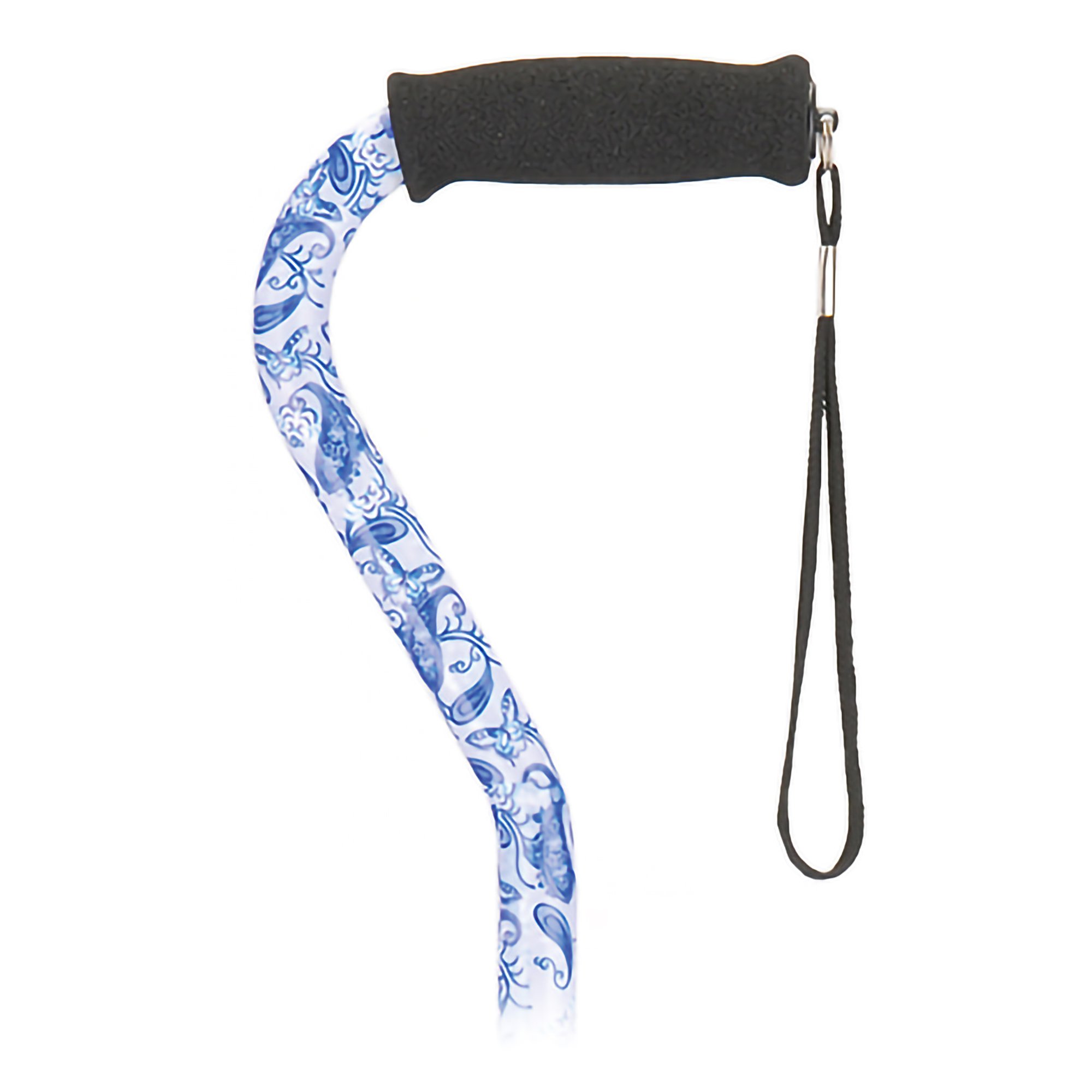 Nova Ortho-Med Offset Cane, 30 to 39 Inch Height, Blue Porcelain Pattern