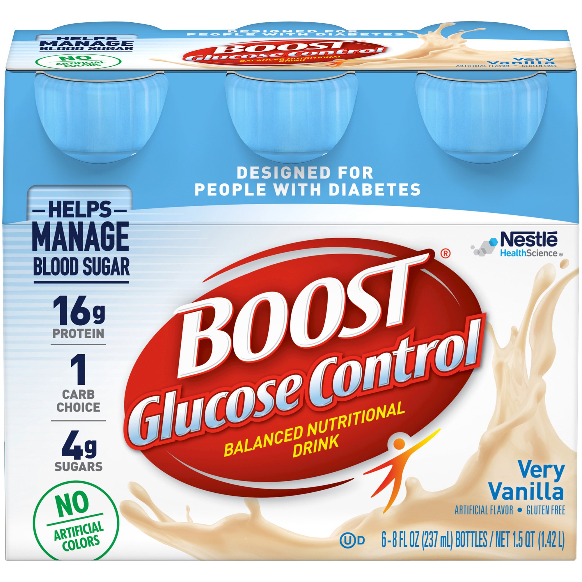 Boost® Glucose Control Vanilla Balanced Nutritional Drink, 8-ounce Bottle - Image 2