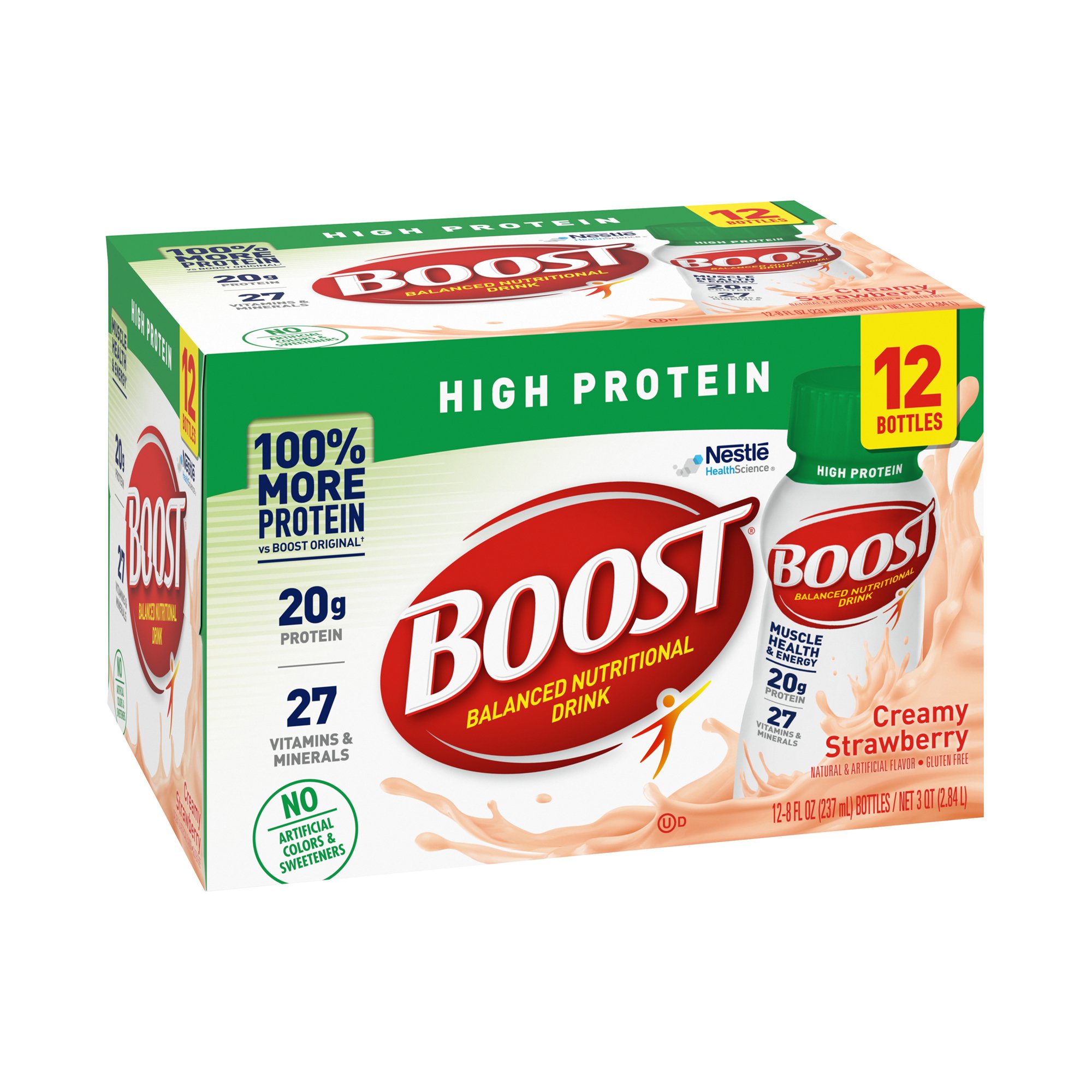 Boost® High Protein Strawberry Complete Nutritional Drink, 8 oz. Bottle - Image 2