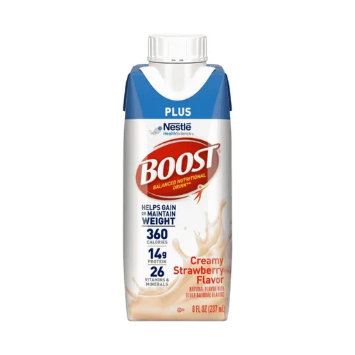 Boost® Plus Strawberry Balanced Nutritional Drink, 8-ounce bottle
