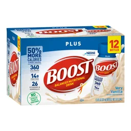 Boost® Plus Vanilla Balanced Nutritional Drink, 8 oz. Bottle