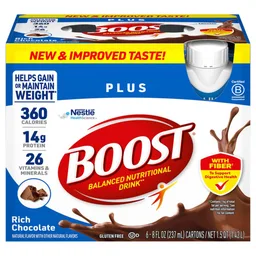 Boost® Plus Vanilla Balanced Nutritional Drink, 8-ounce bottle