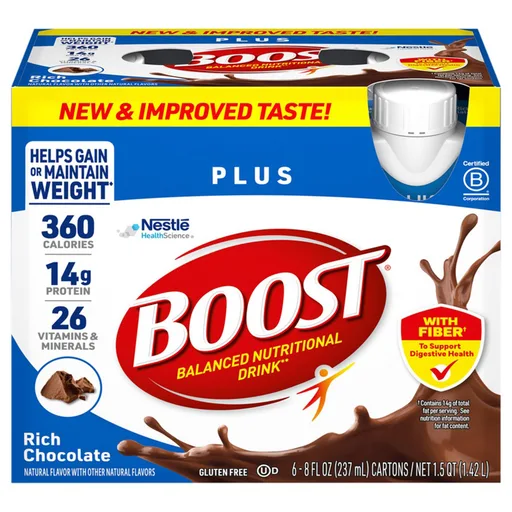 Boost® Plus Vanilla Balanced Nutritional Drink, 8-ounce bottle