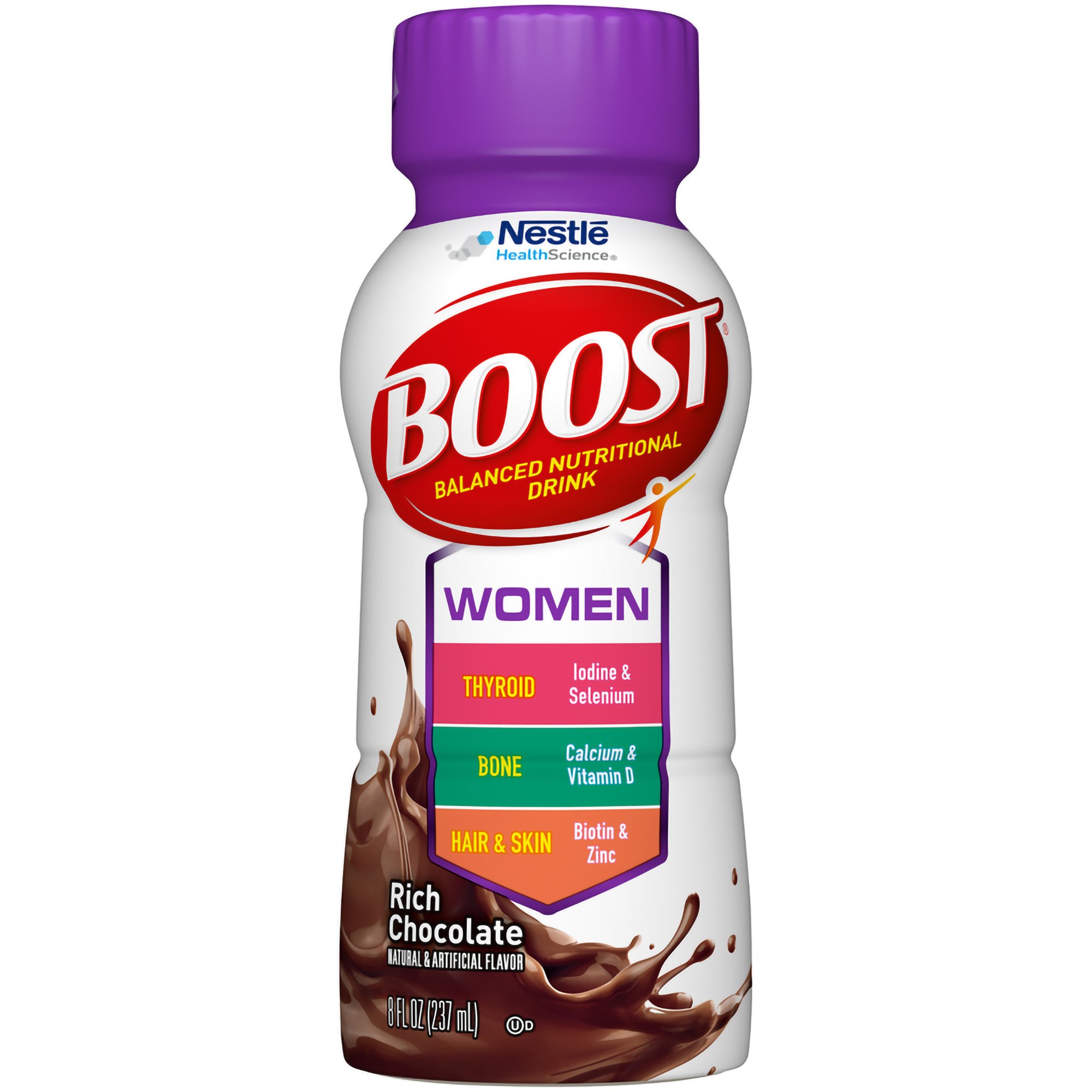 Boost® Women Chocolate Balanced Nutritional Drink, 8 oz. Bottle - Image 2