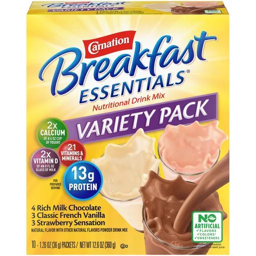 Carnation Breakfast Essentials® Chocolate, Vanilla, Strawberry Nutritional Drink