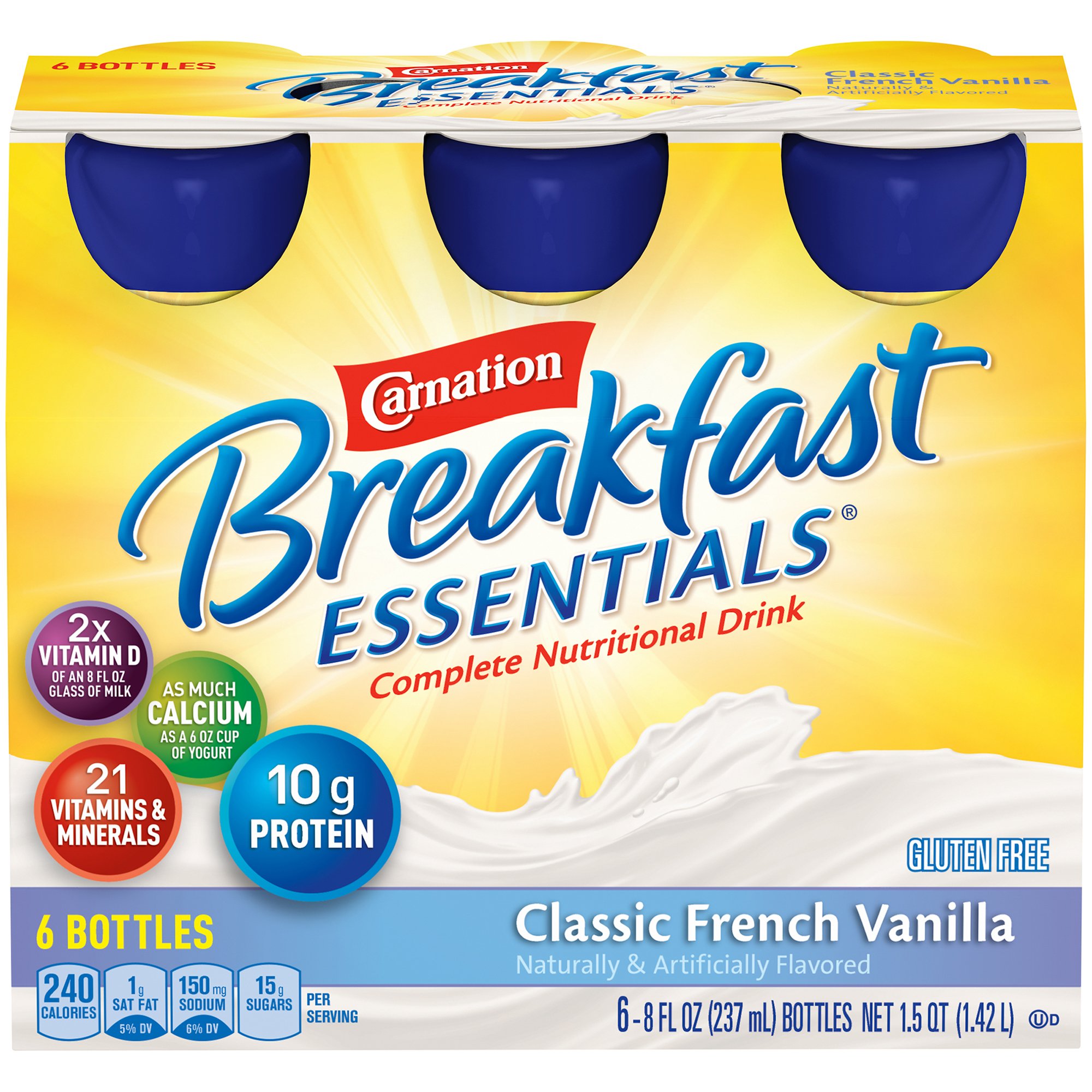 Carnation Breakfast Essentials® Vanilla Nutritional Drink, 8-ounce bottle - Image 2