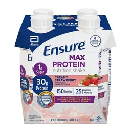 Ensure® Max Protein Nutrition Shake, Strawberry, 11-ounce carton