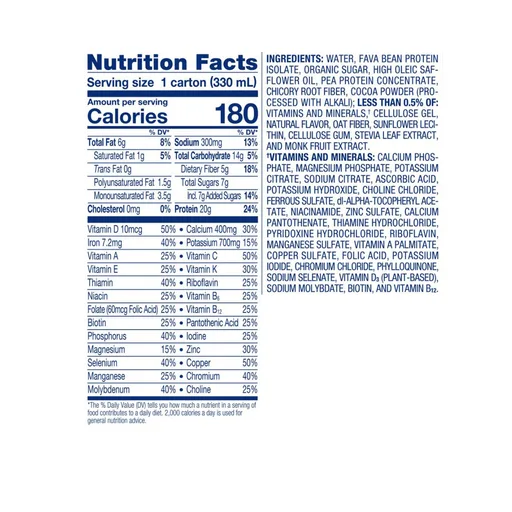 Ensure® Plant Based Protein Nutrition Shake, Chocolate, 11-ounce carton