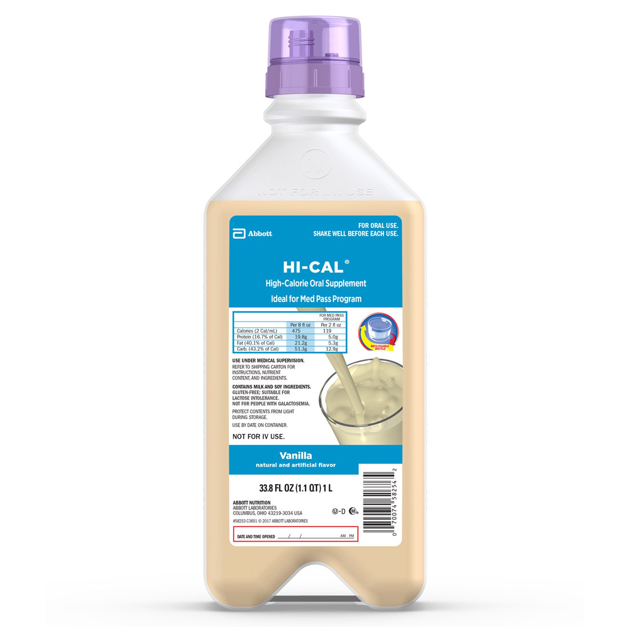 Hi-Cal® Vanilla Oral Supplement, Ideal for Med Pass Program, 1-liter Bottle - Image 2