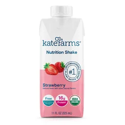 Kate Farms® Nutrition Shake, Strawberry, 11-ounce carton