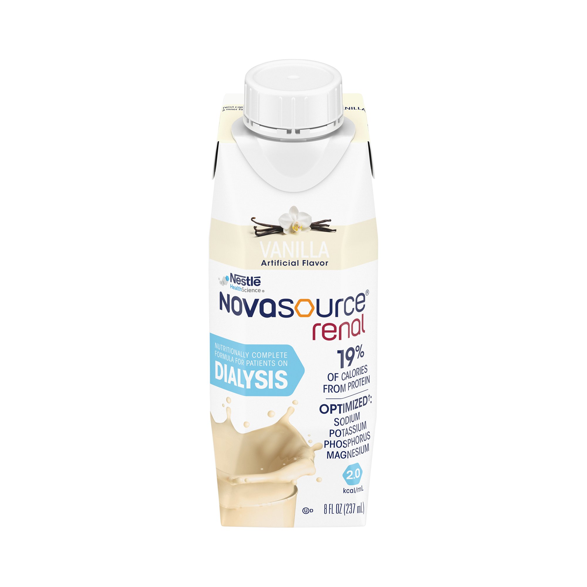 Novasource® Renal Vanilla Formula for Patients on Dialysis, 8-ounce Carton - Image 2