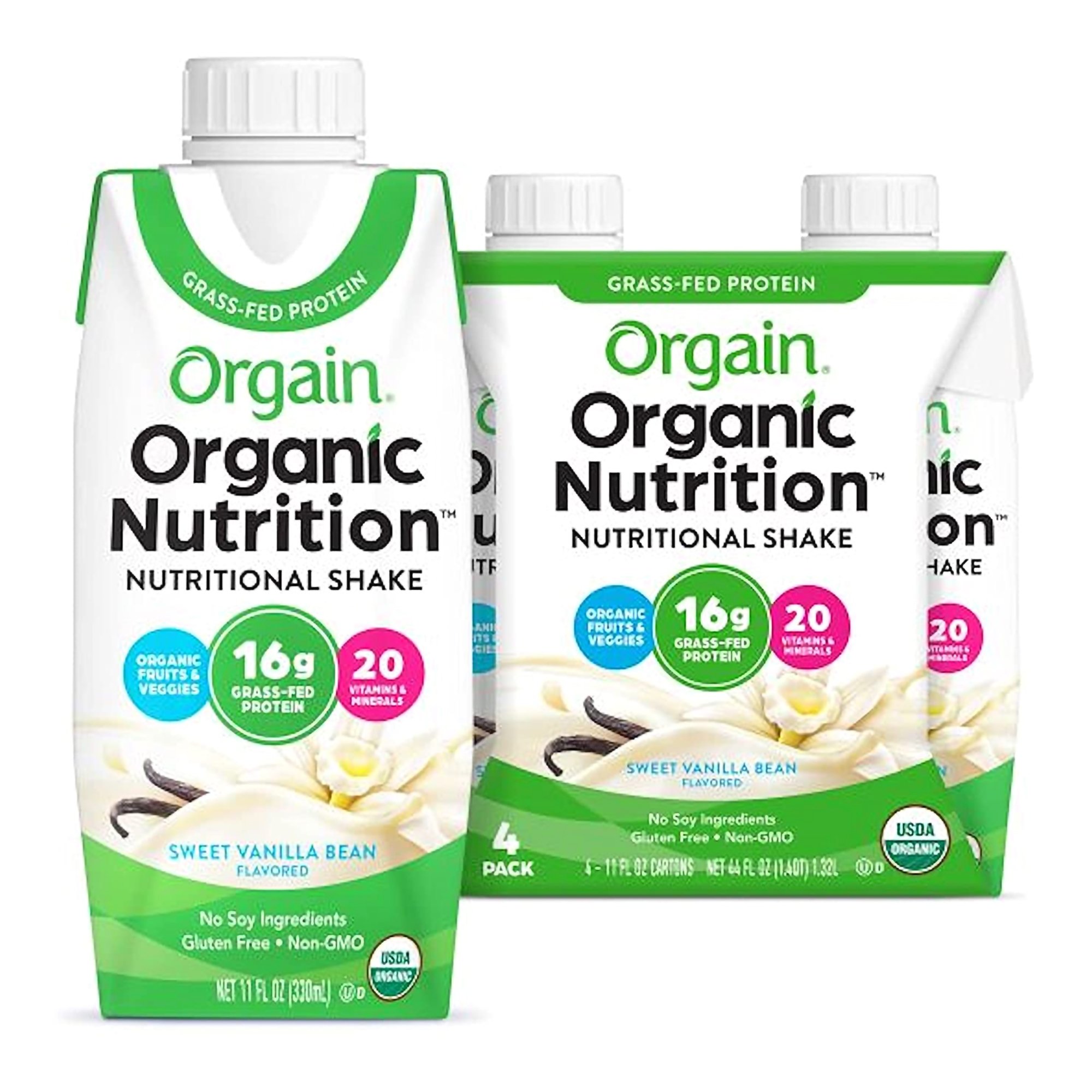 Orgain® Organic Nutrition™ Vanilla Nutritional Shake, 11-ounce carton - Image 2