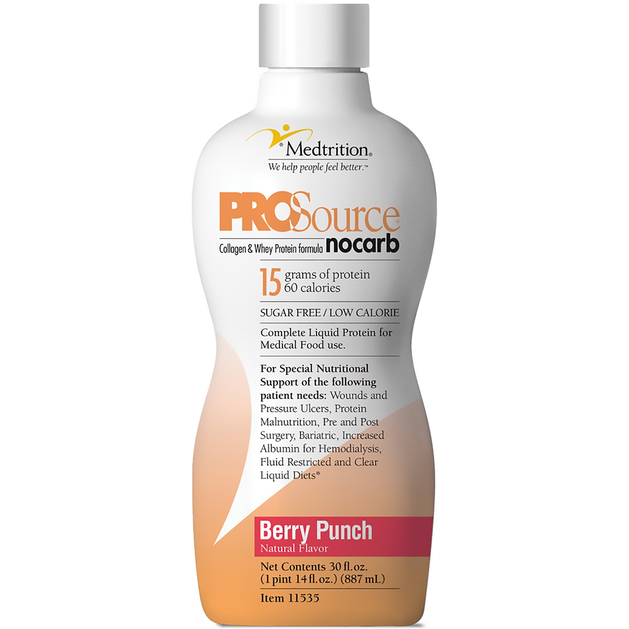 ProSource NoCarb™ Berry Punch Collagen and Whey Protein Formula, 32-ounce Bottle - Image 2