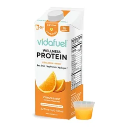 Vidafuel Wellness Protein Drink with Collagen and Whey, Orange Burst Flavor