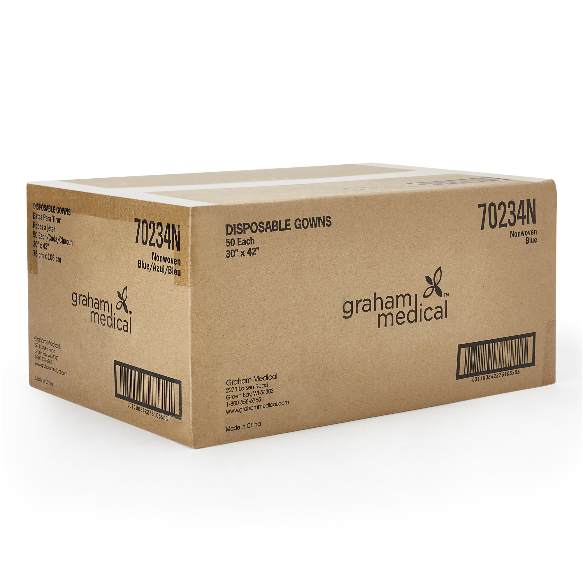 Graham Medical Exam Gown, Medium/Large, Blue - Image 4