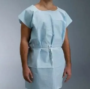 Graham Medical Patient Exam Gown, Medium/Large, Blue