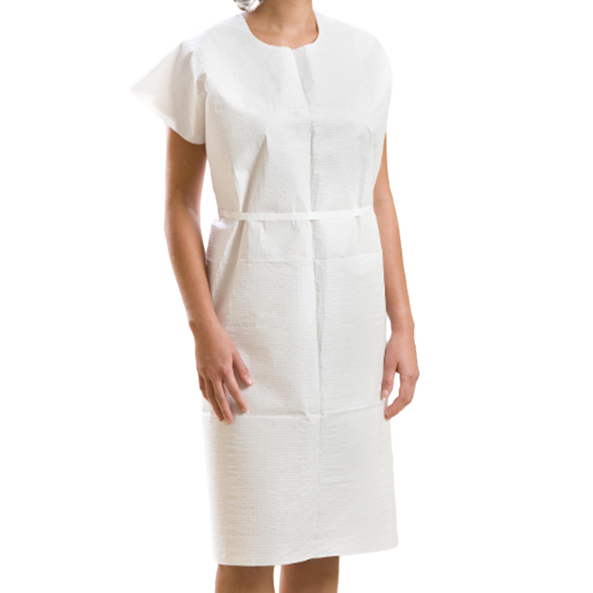 Graham Medical Patient Exam Gown, White, One Size Fits Most