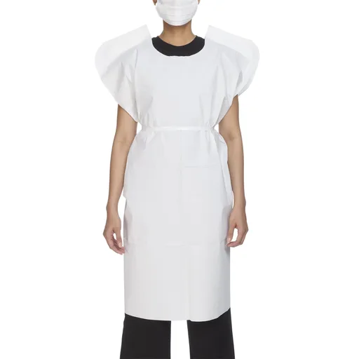 McKesson Patient Exam Gown, One Size Fits Most, White