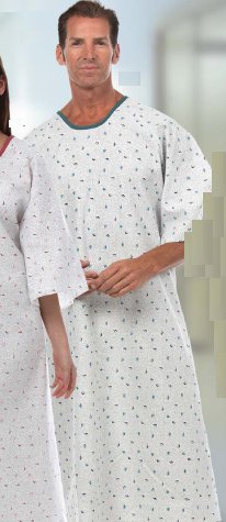 Reusable Patient Exam Gown, Medium / Large, Light Blue