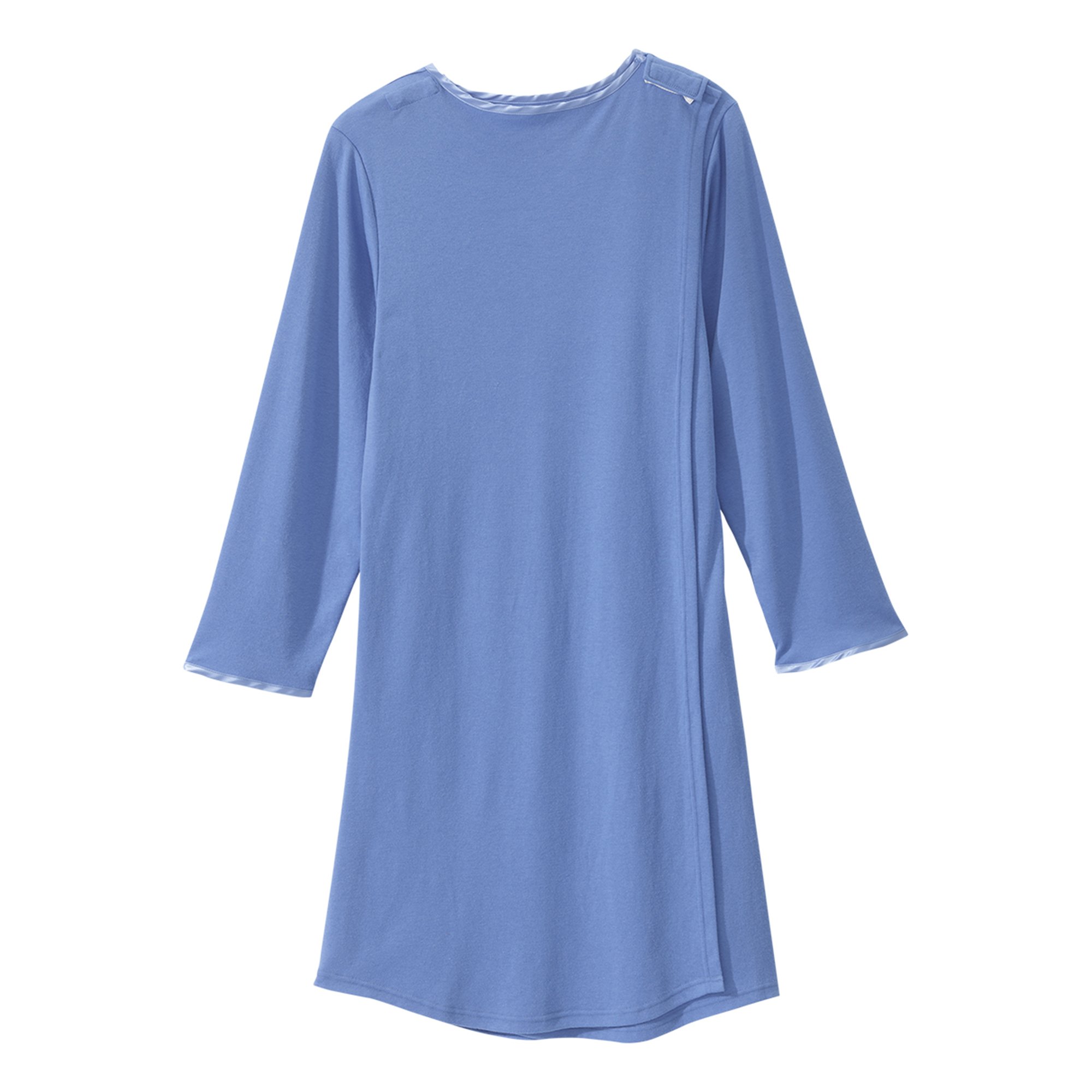 Silverts® Shoulder Snap Patient Exam Gown, Small, Blue - Image 2