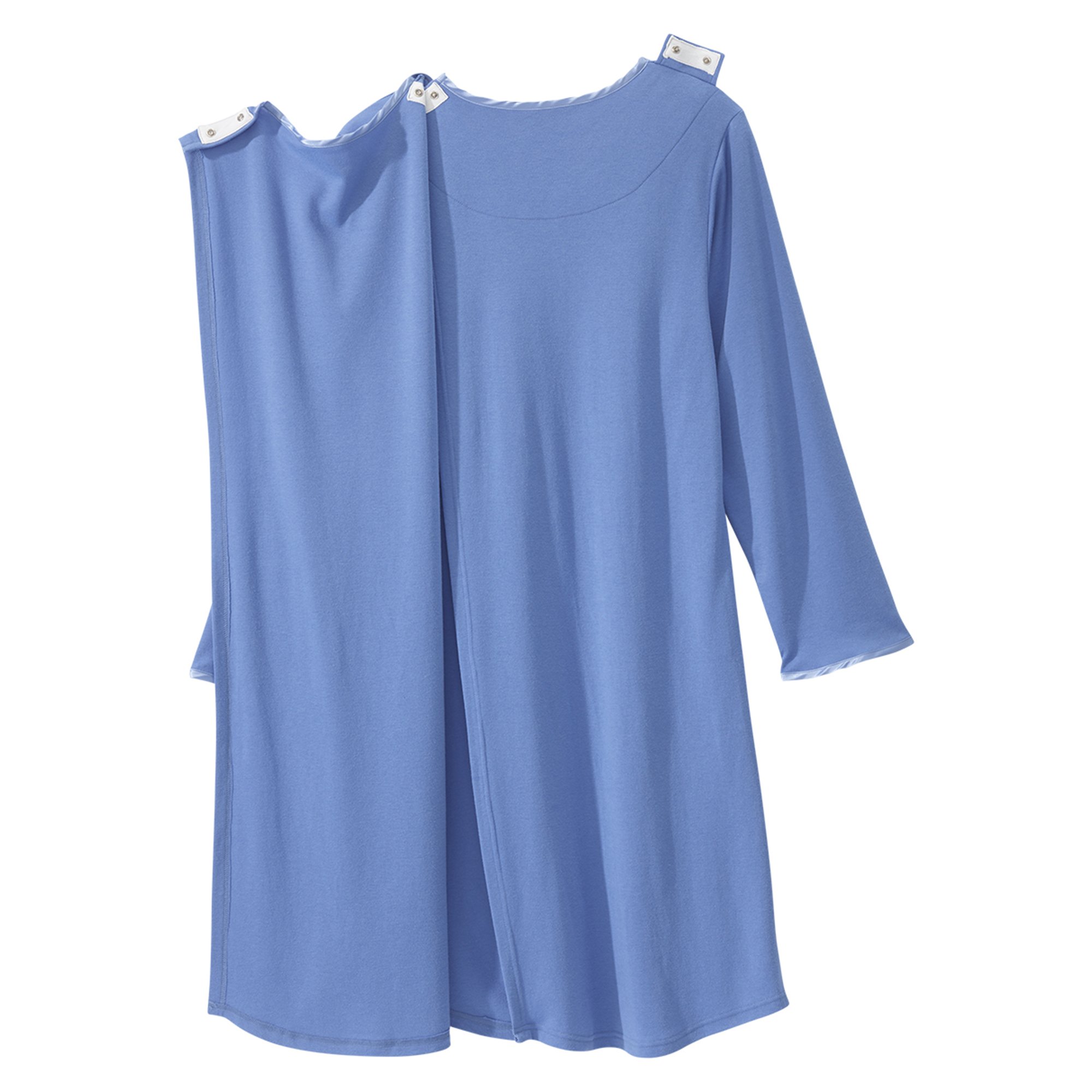 Silverts® Shoulder Snap Patient Exam Gown, Small, Blue - Image 3