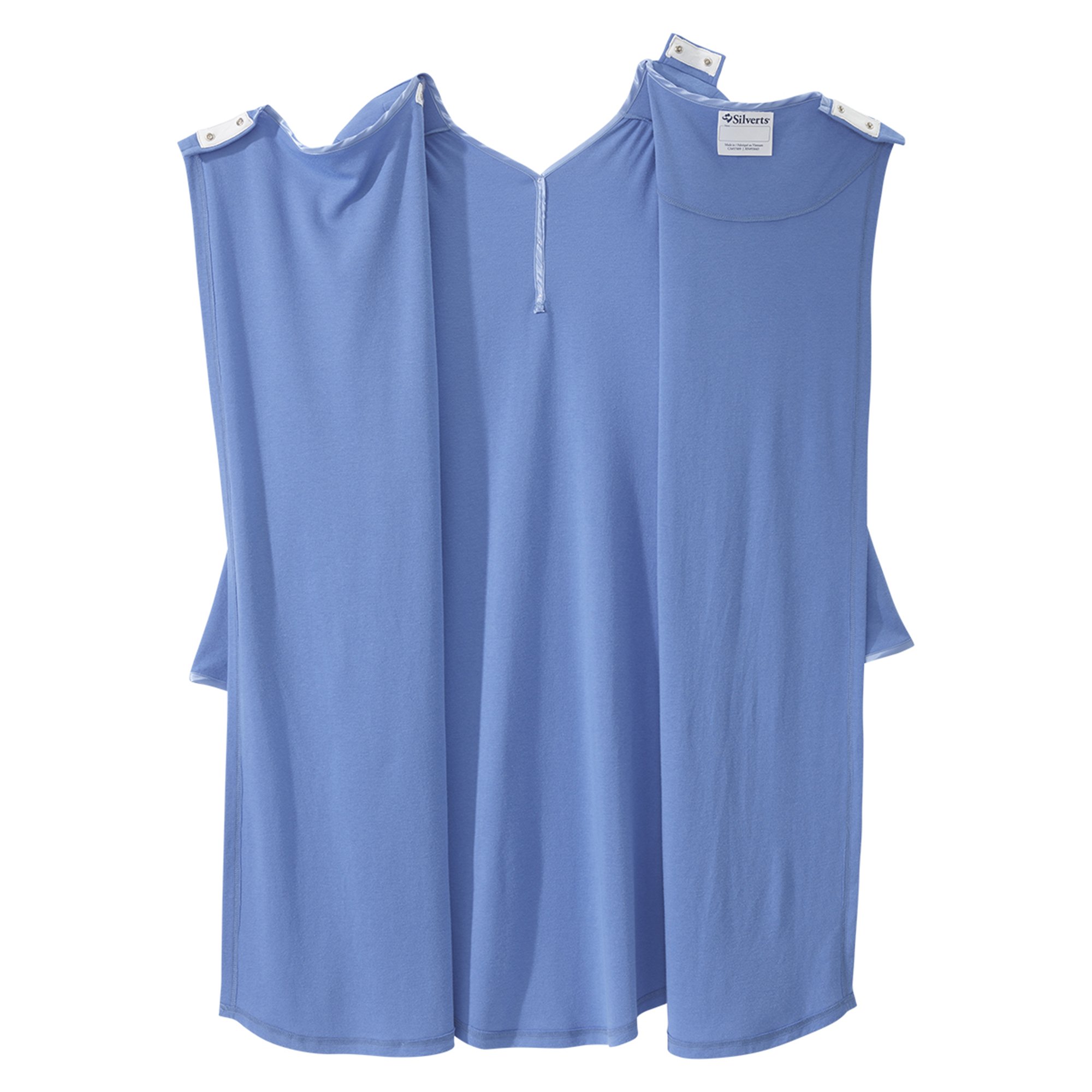 Silverts® Shoulder Snap Patient Exam Gown, Small, Blue - Image 4