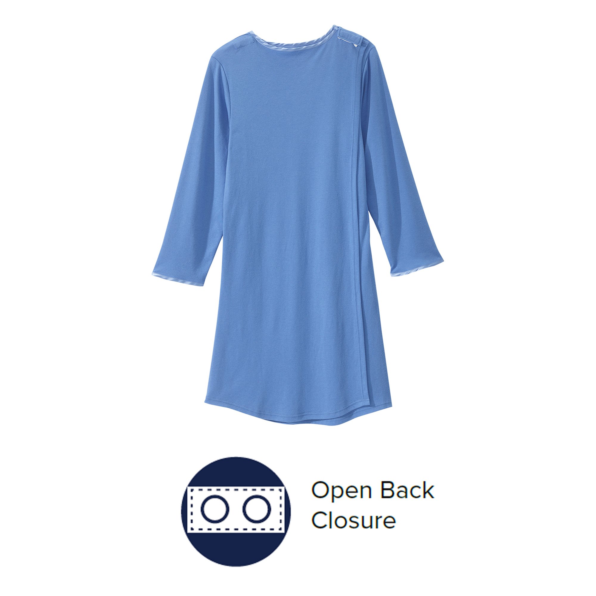 Silverts® Shoulder Snap Patient Exam Gown, Small, Blue - Image 6