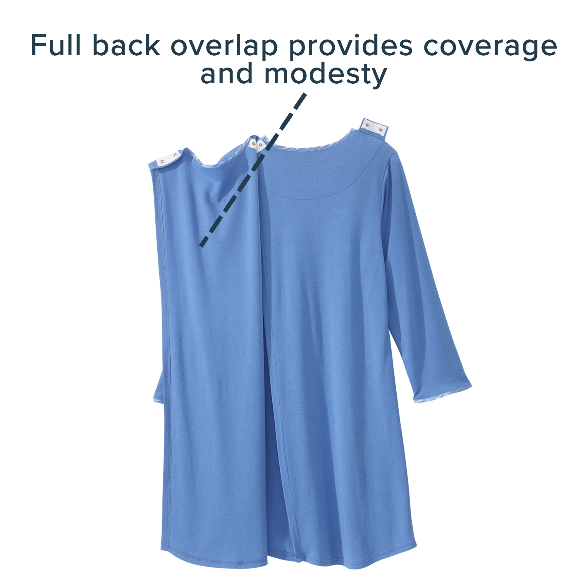 Silverts® Shoulder Snap Patient Exam Gown, Small, Blue - Image 7