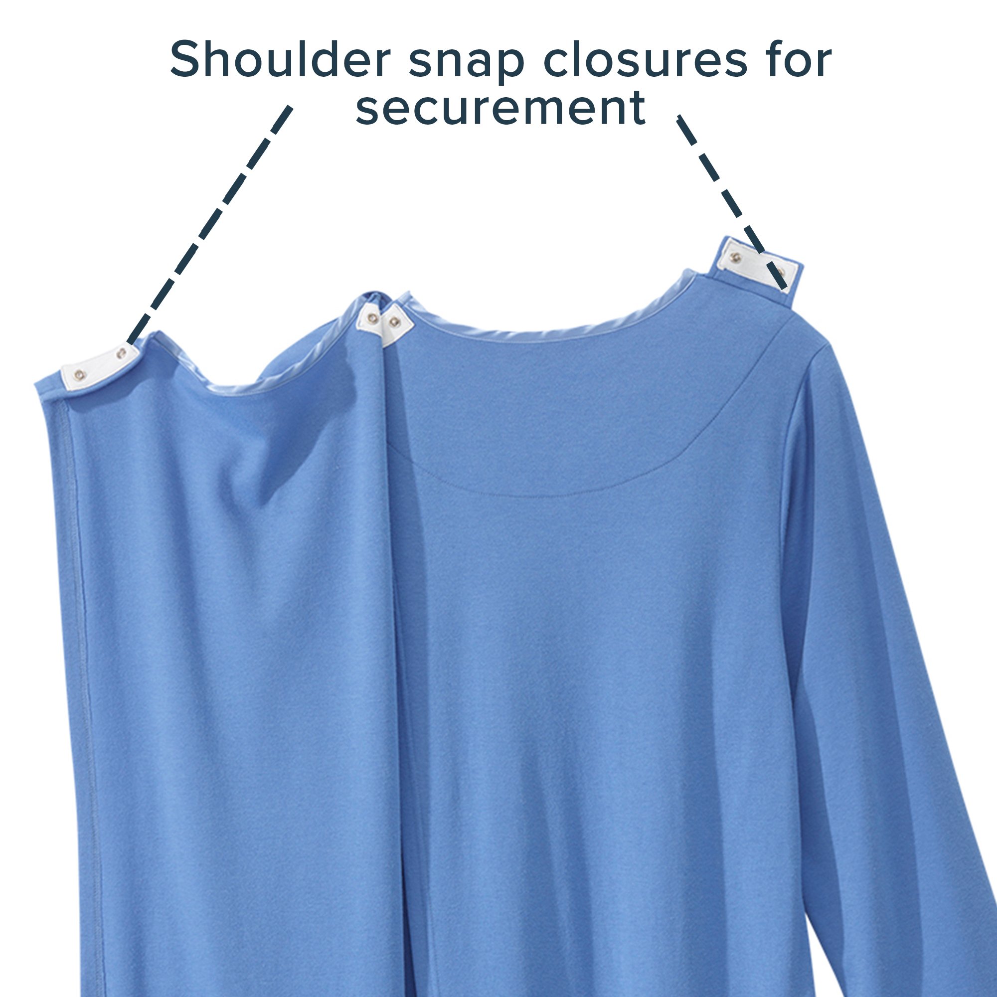 Silverts® Shoulder Snap Patient Exam Gown, Small, Blue - Image 8