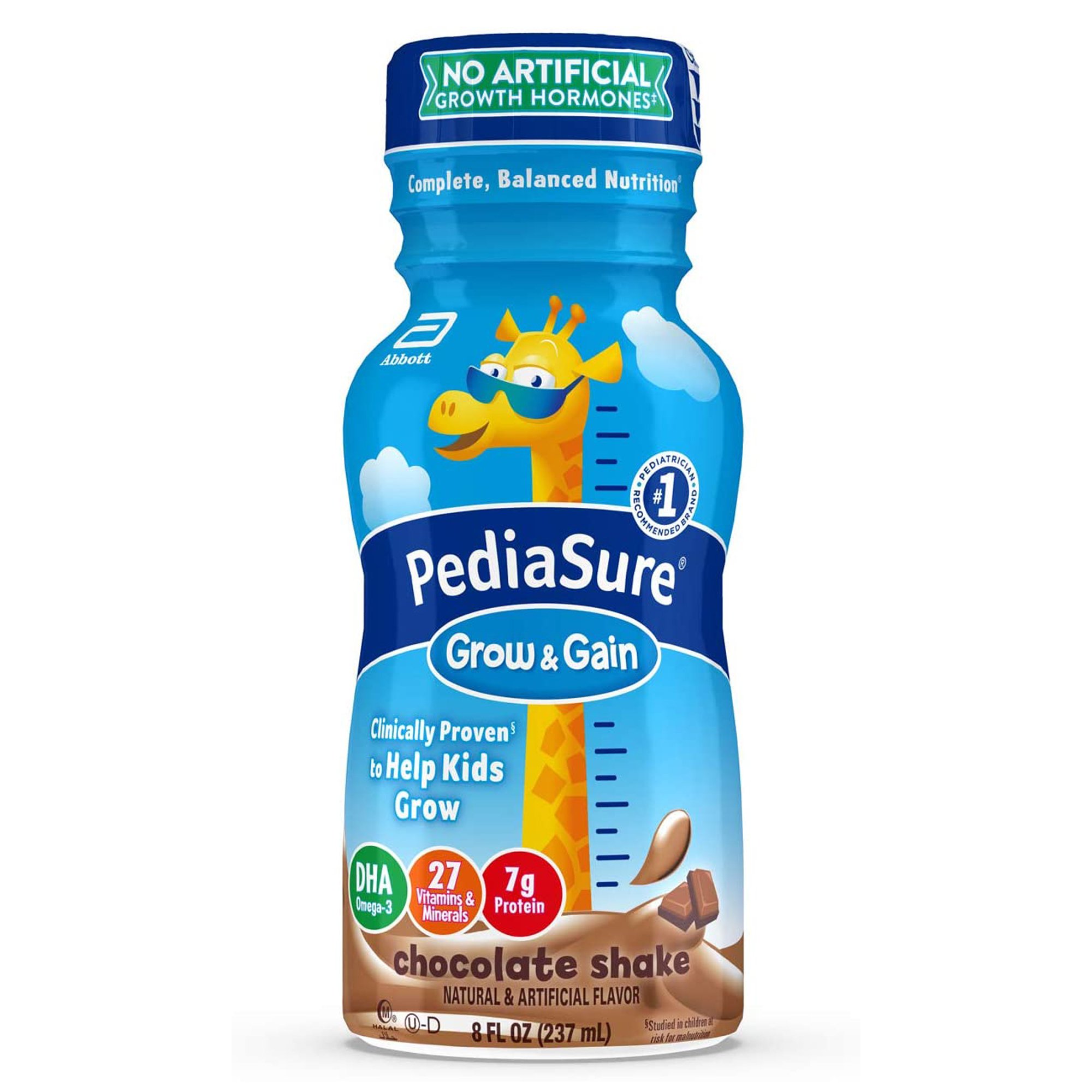 PediaSure® Grow & Gain Chocolate Shake, 8-ounce bottle - Image 2