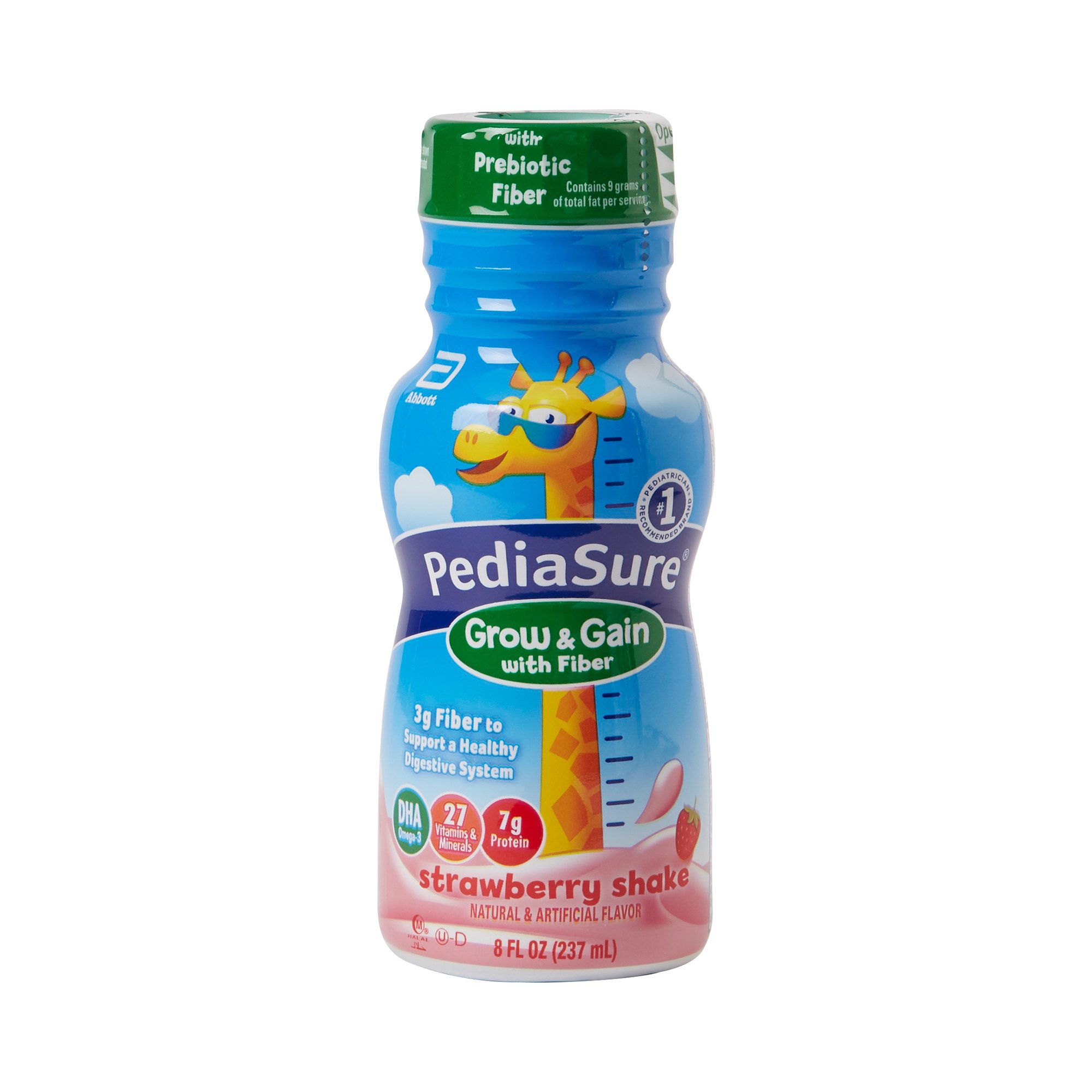 PediaSure® Grow & Gain with Fiber Strawberry Pediatric Oral Supplement, 8 oz. Bottle - Image 2