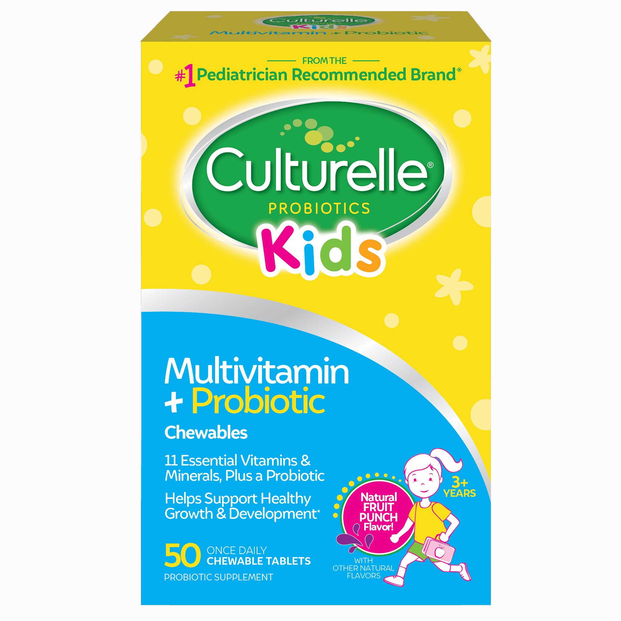 Culturelle® Kids Multivitamin + Probiotic Chewable Tablets Natural Fruit Punch - Image 2