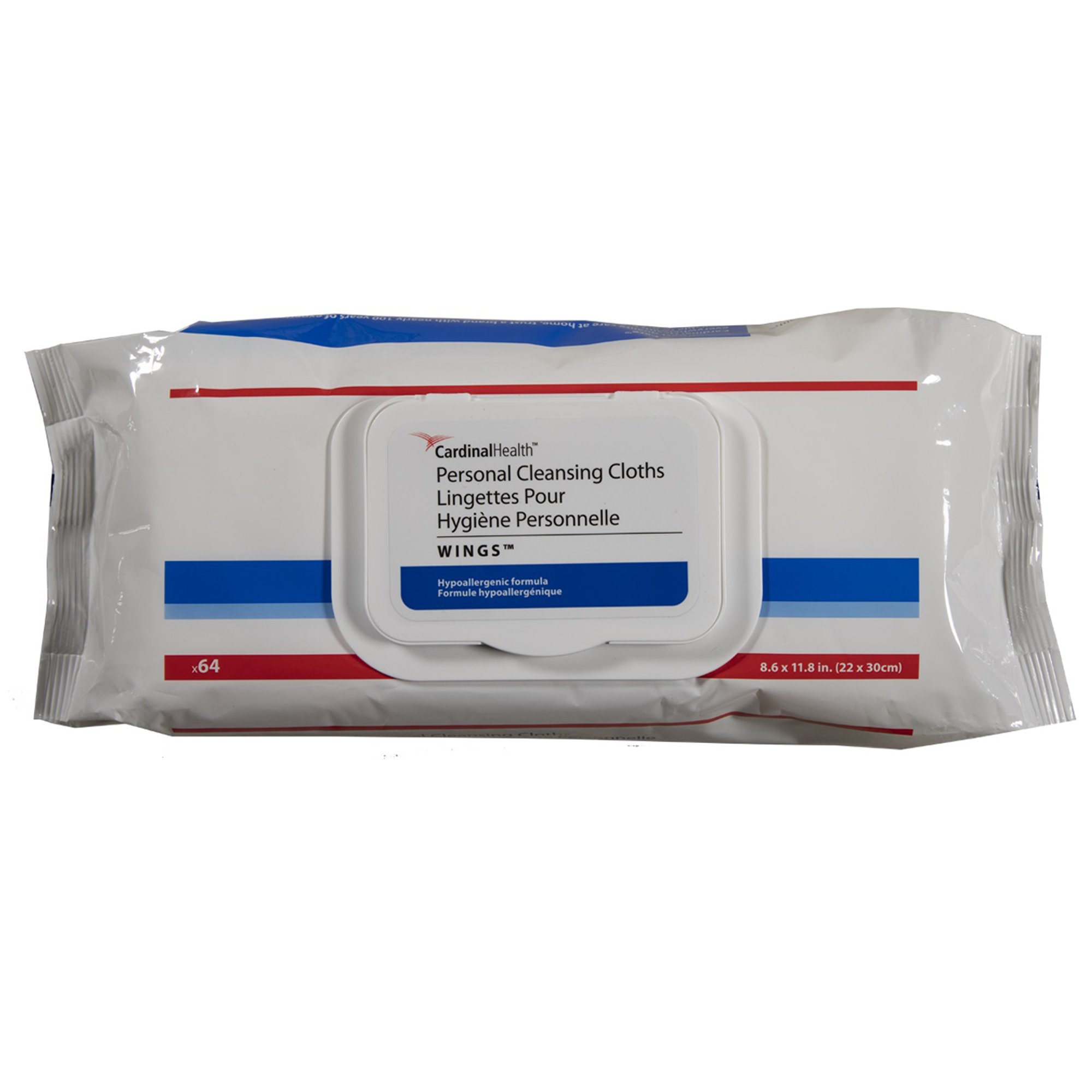 Cardinal Health™ Wings™ Personal Cleansing Cloths, Soft Pack, 64 ct.