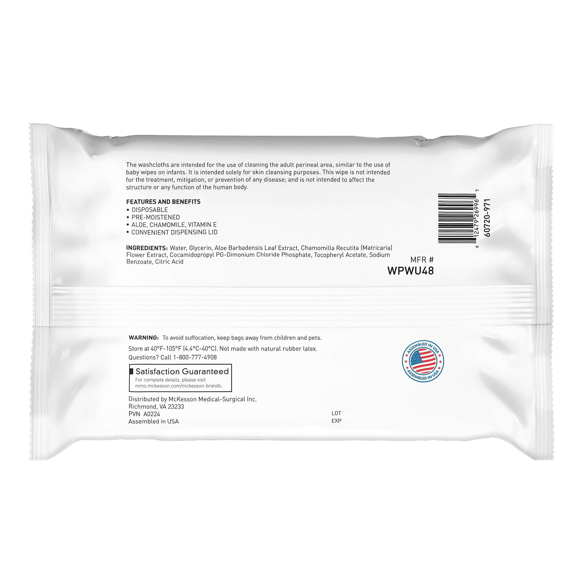McKesson Fragrance Free Personal Cleansing Wipe - Image 2