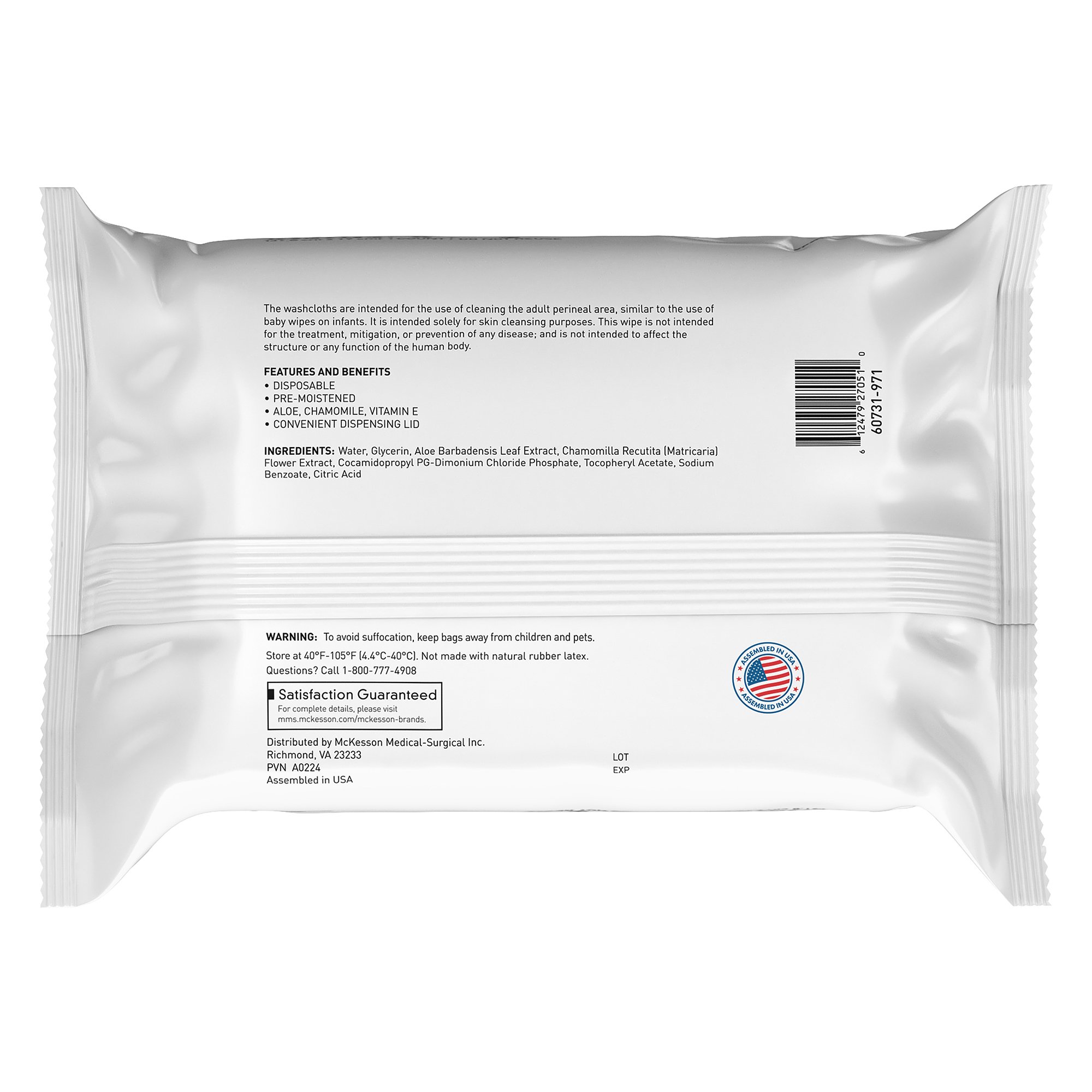 McKesson Fragrance Free Personal Cleansing Wipe, Nonflushable - Image 2