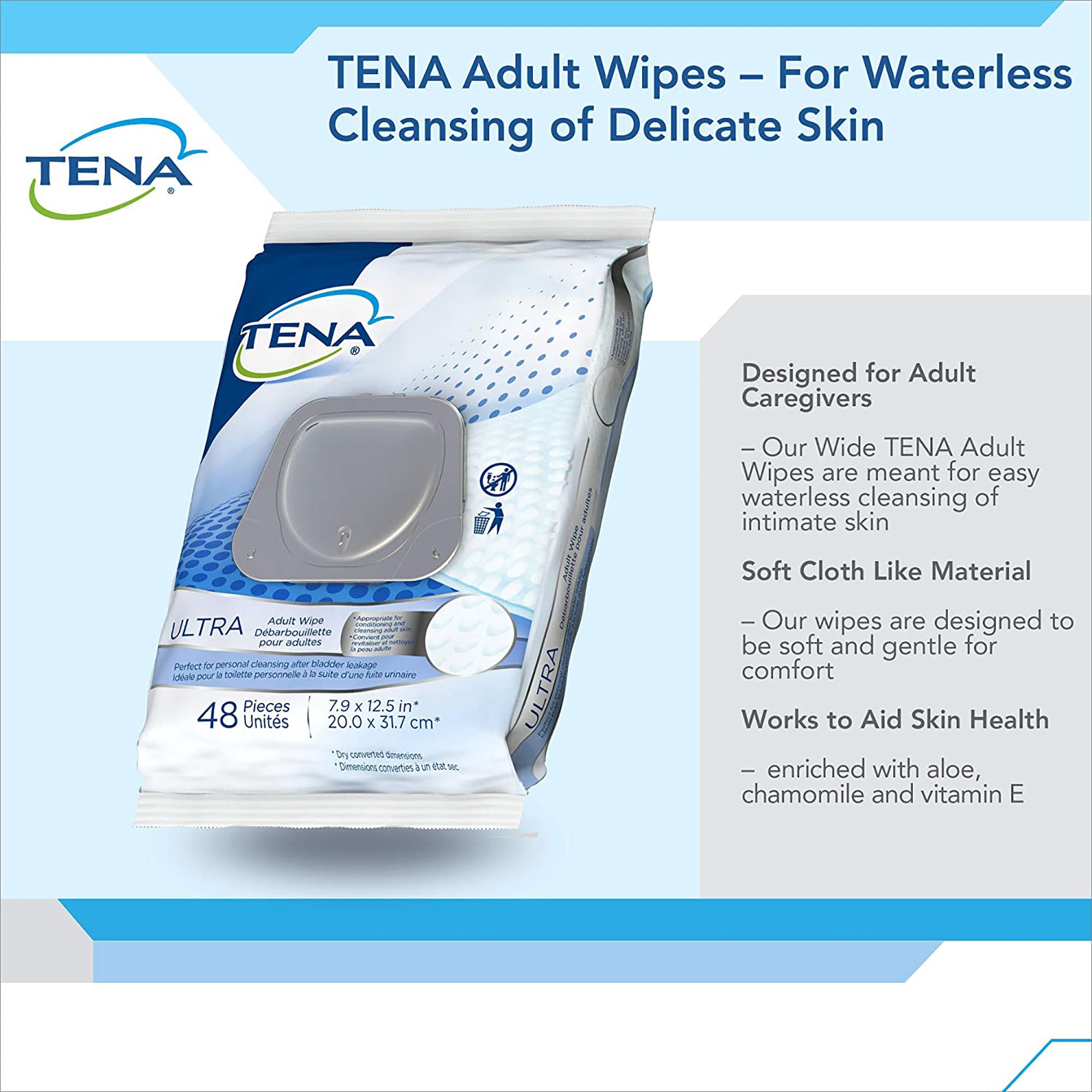 Tena® Classic Disposable Personal Cleansing Wipe, Alcohol-Free, Scented - Image 4