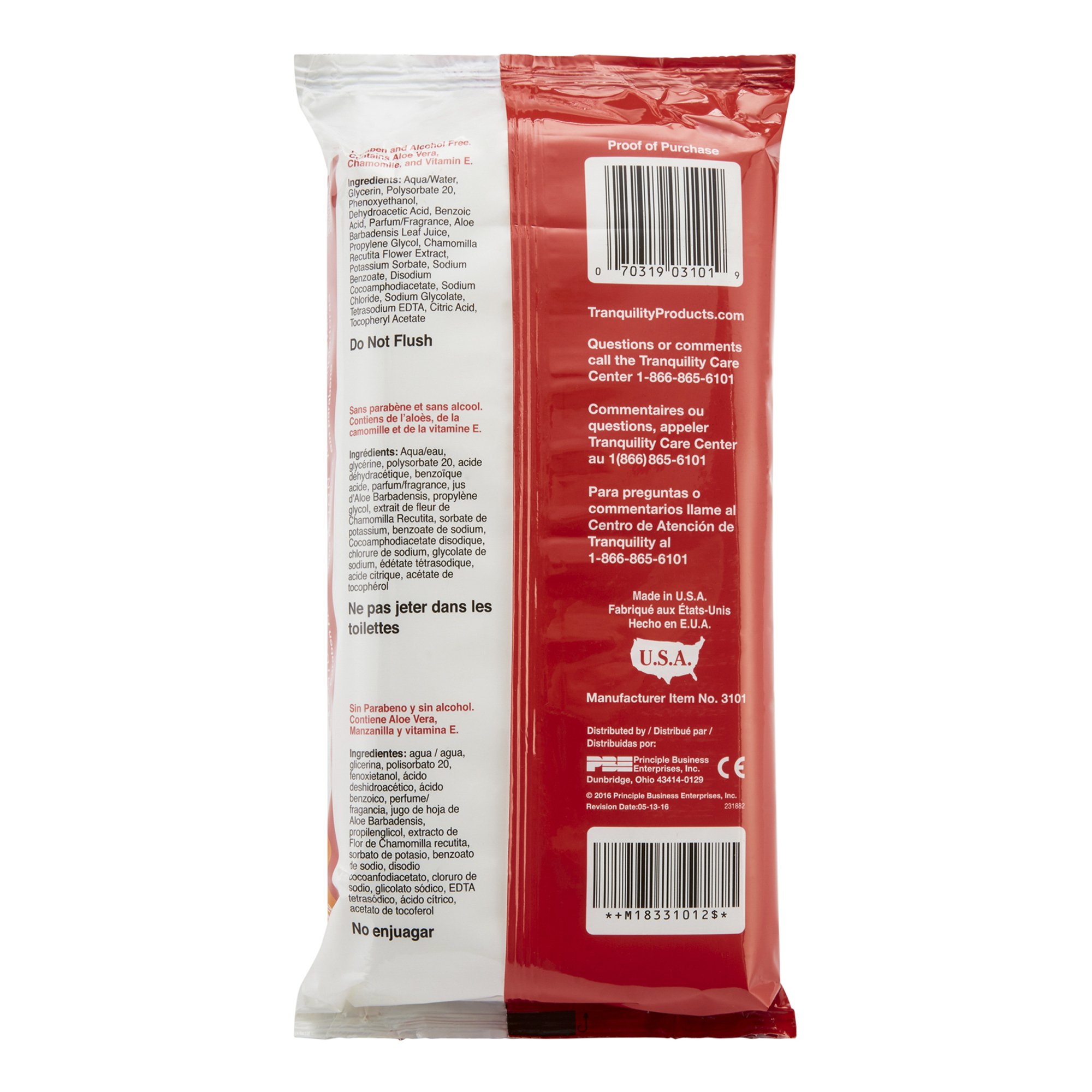 Tranquility Personal Wipe, Soft Pack, Aloe/Vitamin E/Chamomile, Scented - Image 4