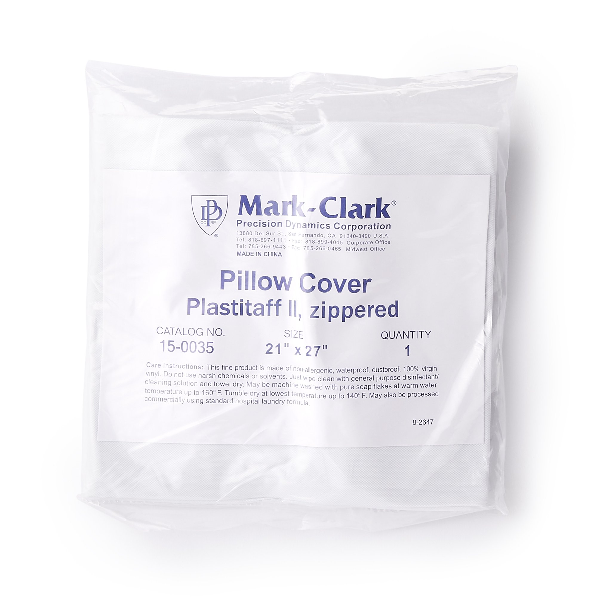 Mark-Clark® White 4 mil Plastistaff Pillow Cover With Zip, 21 x 27 Inch - Image 3