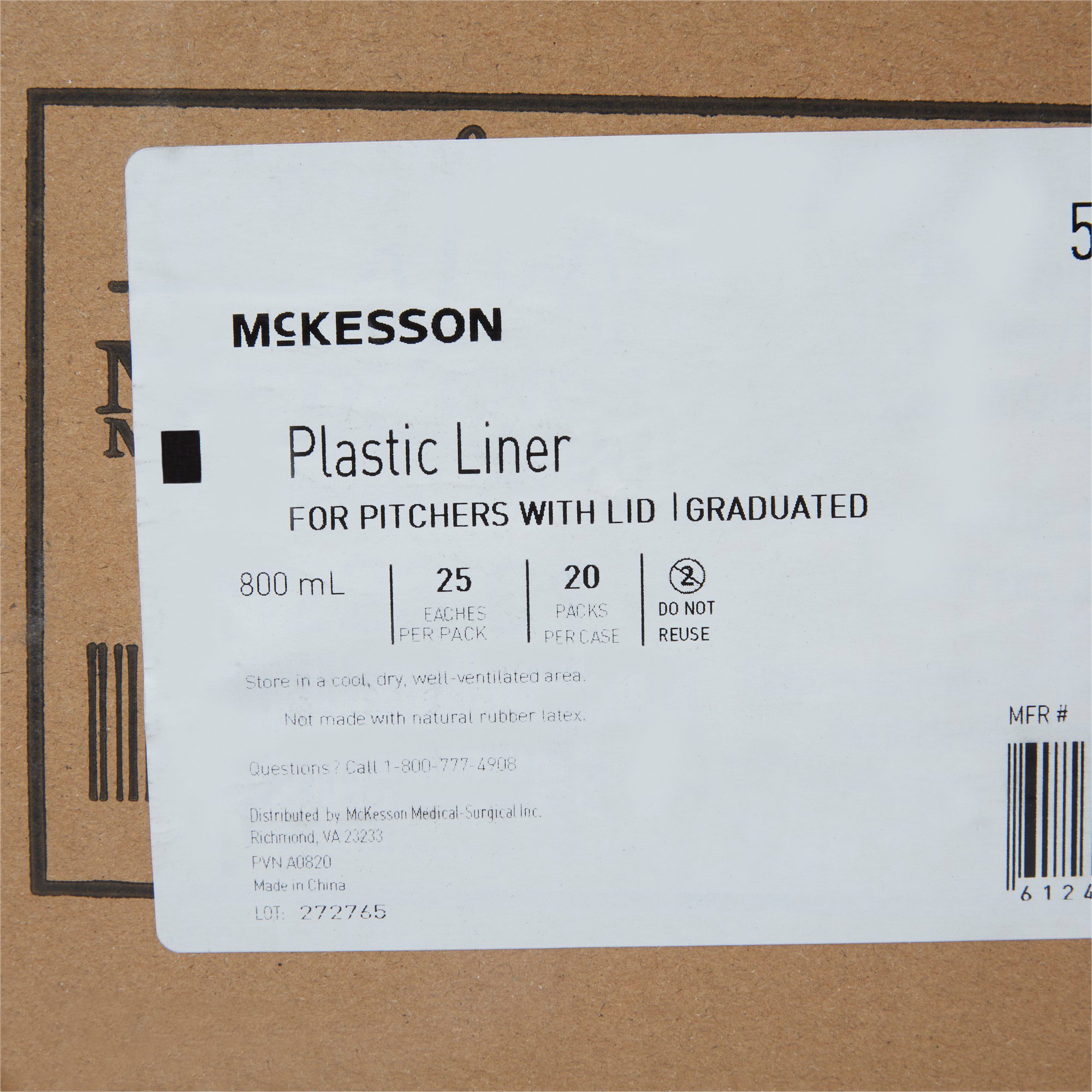 McKesson Plastic Liner for Plastic Pitchers with Lids - Image 5