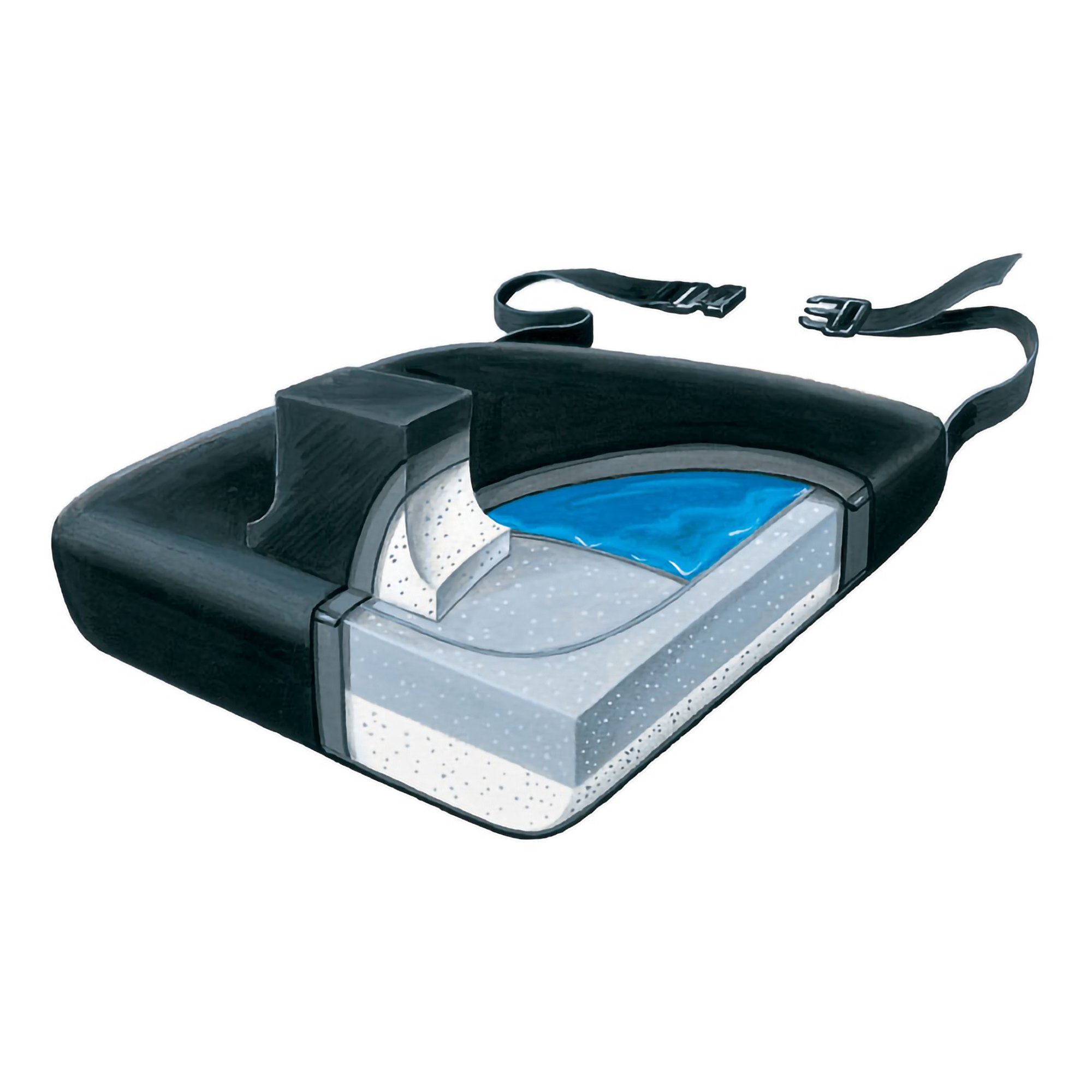 SkiL-Care™ Gel / Foam Leg Abductor Cushion, 18 x 16 x 3.5 Inch, Black