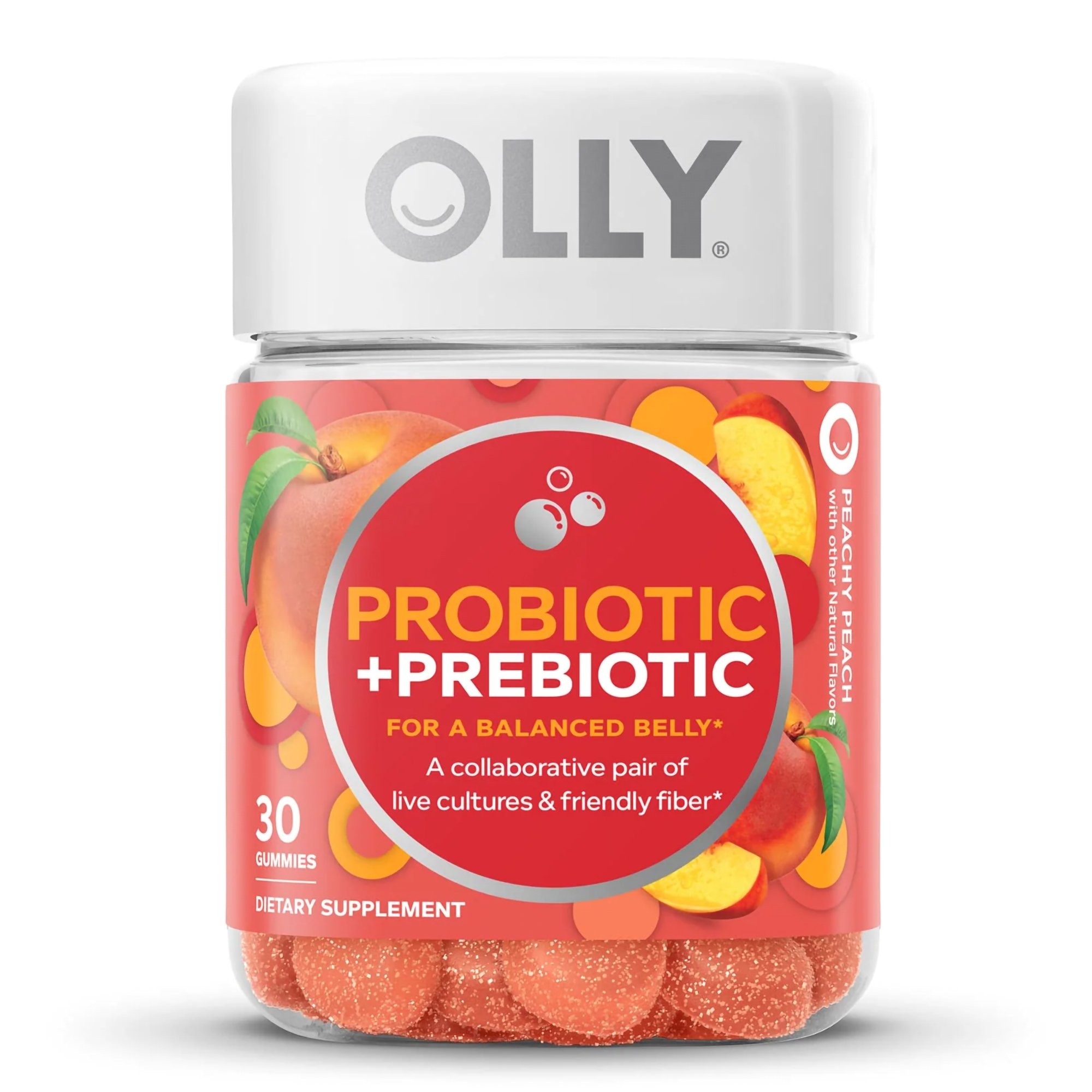 Olly's® Probiotic + Prebiotic for a Balanced Belly, Peach-Flavor Gummies - Image 2