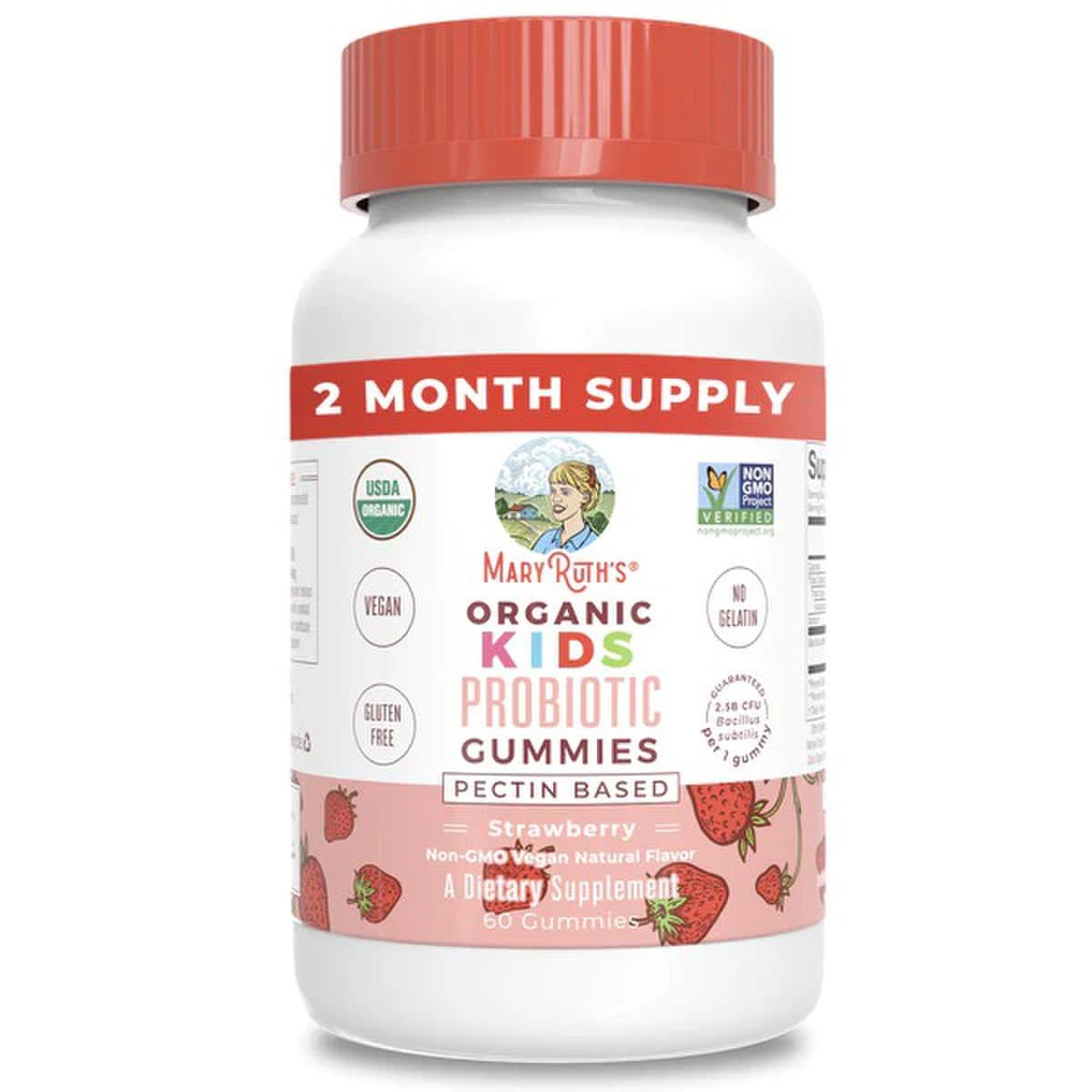 Mary Ruth's™ Organic Kids Probiotic Gummies, Strawberry Flavor - Image 2