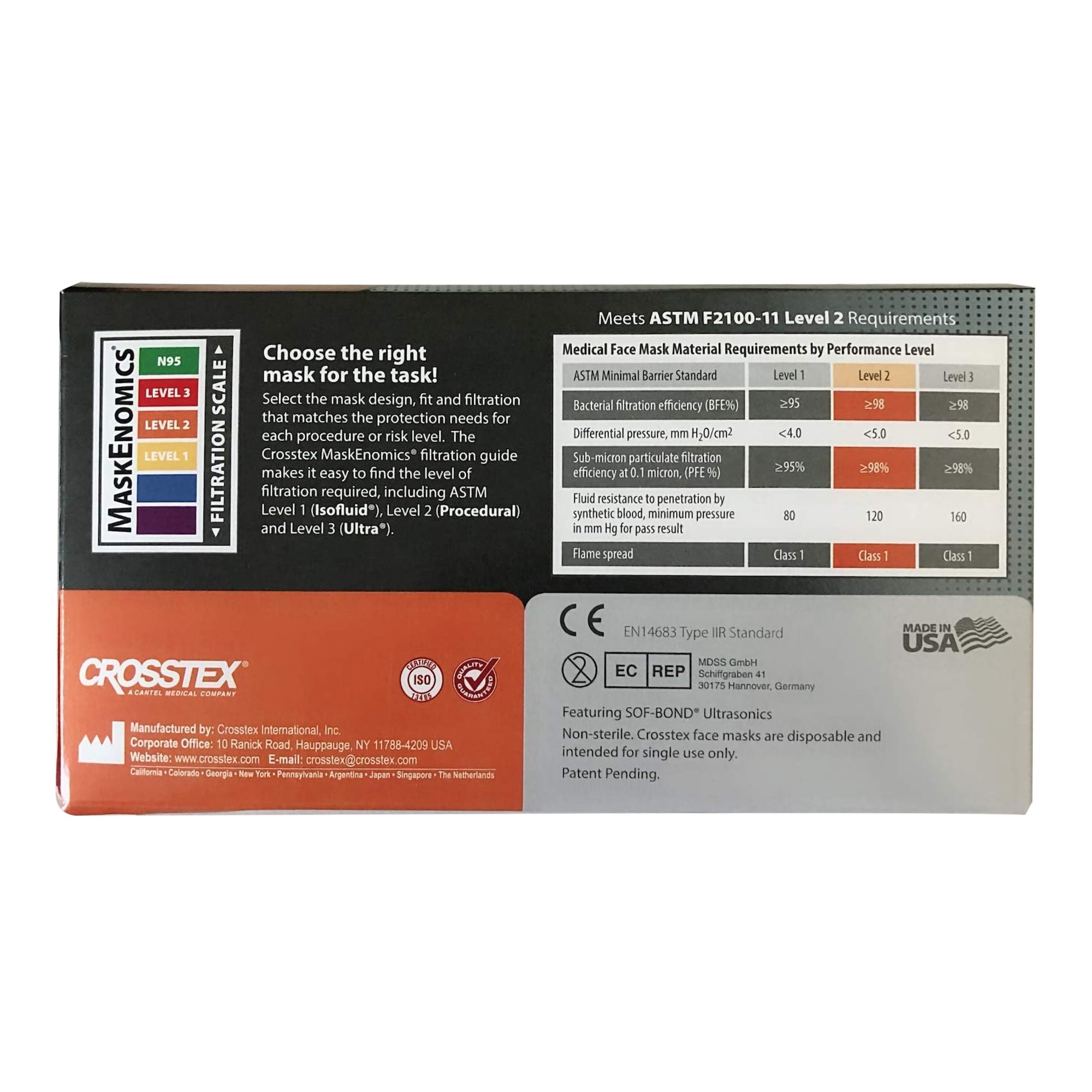 Crosstex® Procedural Mask with Secure Fit®, Blue - Image 2