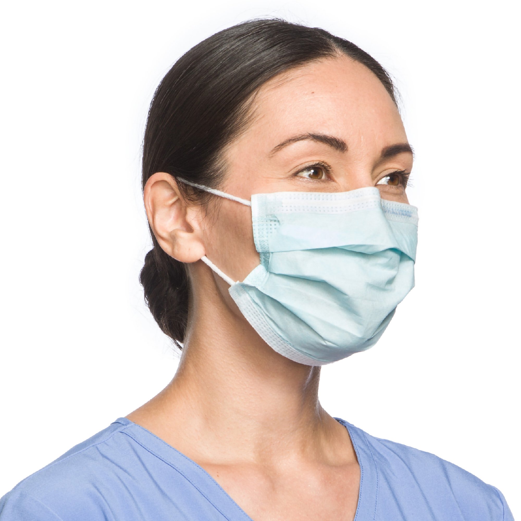 Halyard Procedure Mask, Pleated, One Size Fits Most, Tissue Blue, nonsterile - Image 2