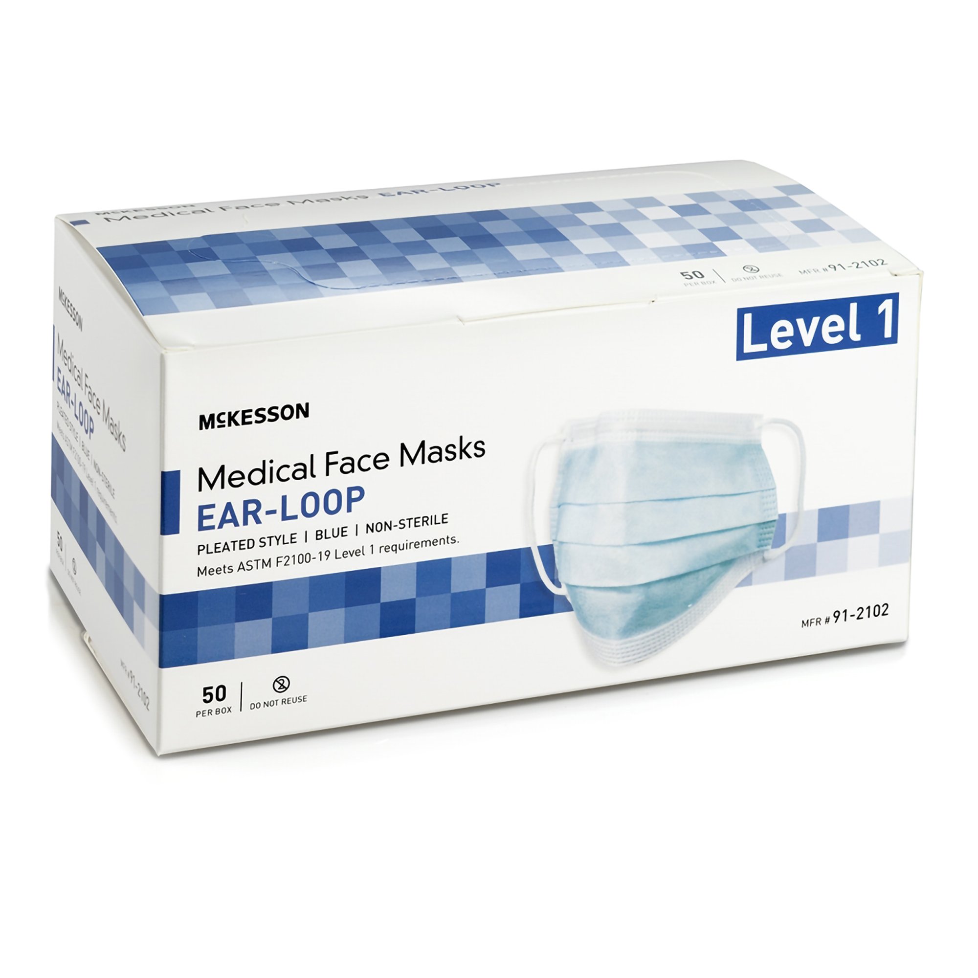 McKesson ASTM Level 1 Medical Face Masks, Blue - Image 4